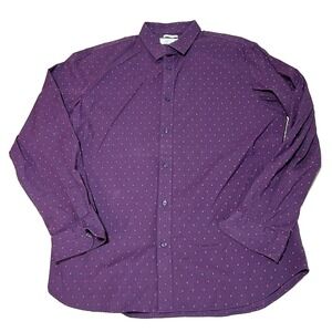 Old Navy Shirt Mens XL Extra Large Purple Long Sleeve Signature Button Up‎ Slim